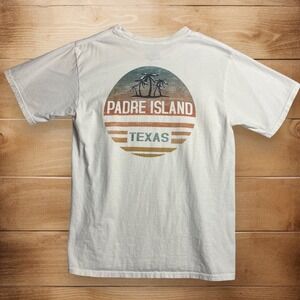 Blue 84 Men's White Padre Island‎ TX Short Sleeve T-Shirt  Size Small